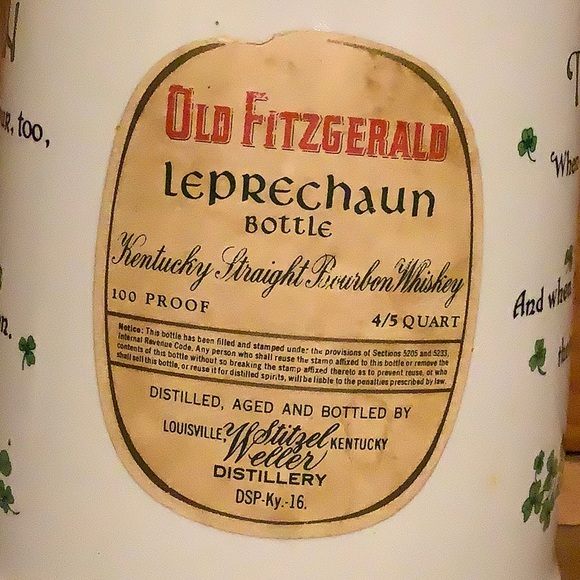 🍀 Old Fitzgerald 1968 Porcelain Collector’s Whiskey Decanter 🍀Empty! - Picture 6 of 9